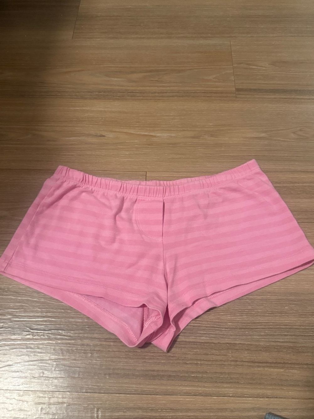 Brandy Melville Women's Pink Striped Cotton Sleep Shorts Boyshort Underwear NWOT